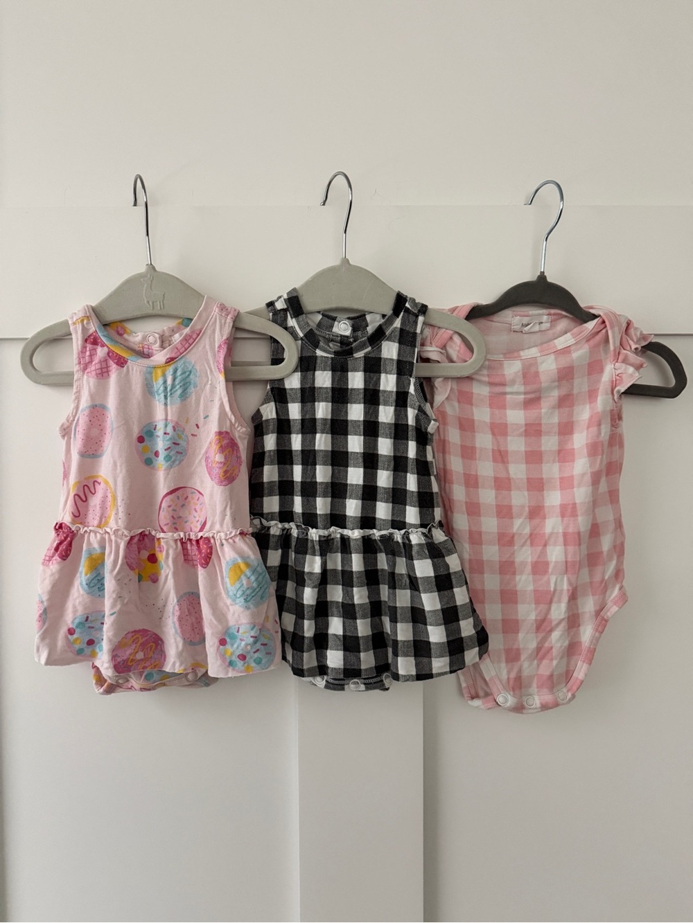 Angel Dear Dresses 0-3 months & Angel Dear Gingham Onesie 3-6 months